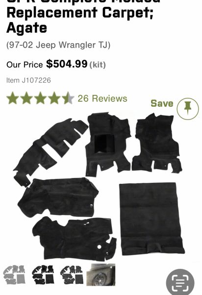 Factory front & rear rug set 2020 JLU