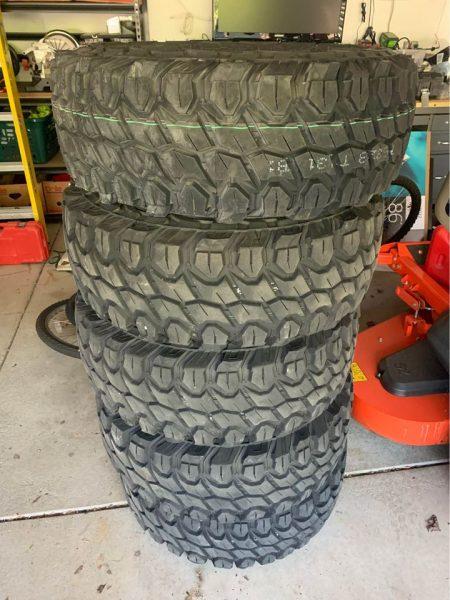 Wheel Package (5): Black Rock Rims 15×8.0 with Gladiator 31″ Tires