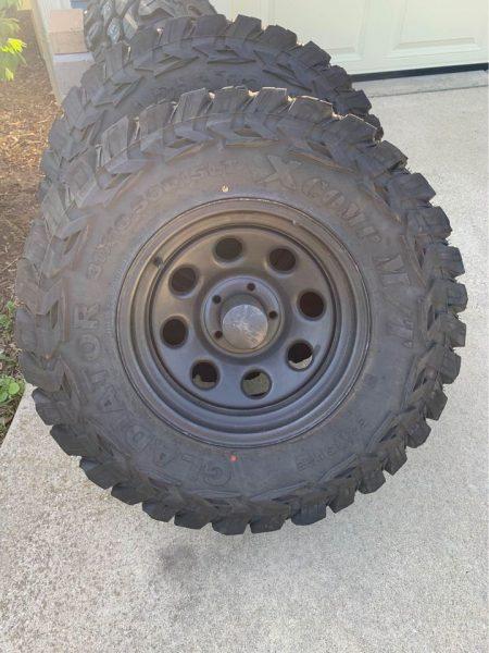 Wheel Package (5): Black Rock Rims 15×8.0 with Gladiator 31″ Tires
