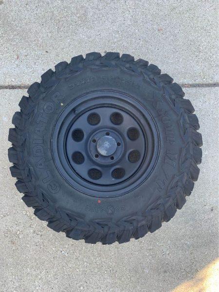 Wheel Package (5): Black Rock Rims 15×8.0 with Gladiator 31″ Tires