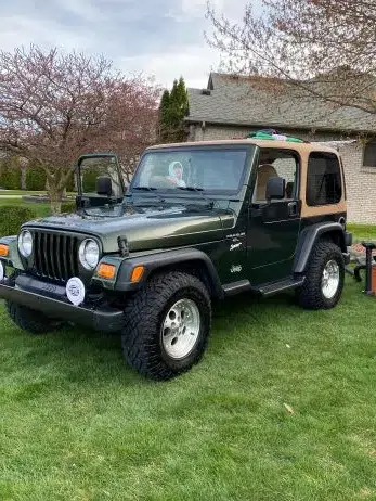 Tan Hard top with tinted windows for Jeep Wrangler Sport TJ