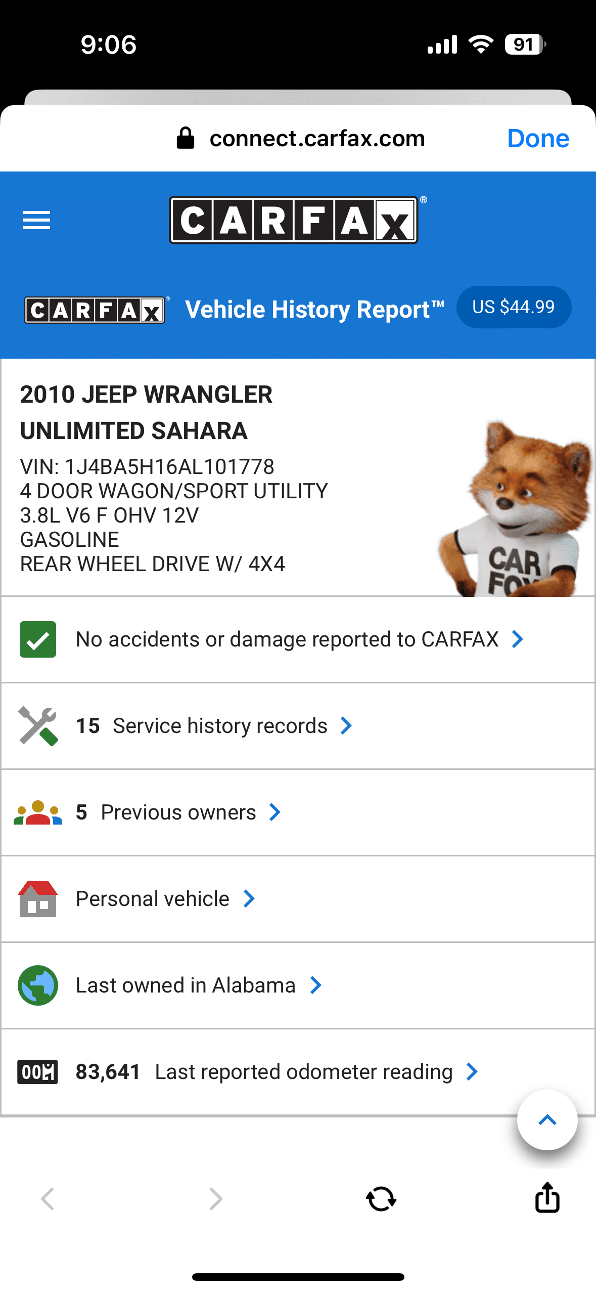 2010 Jeep Wrangler Unlimited Sahara Automatic 4×4 164k Miles