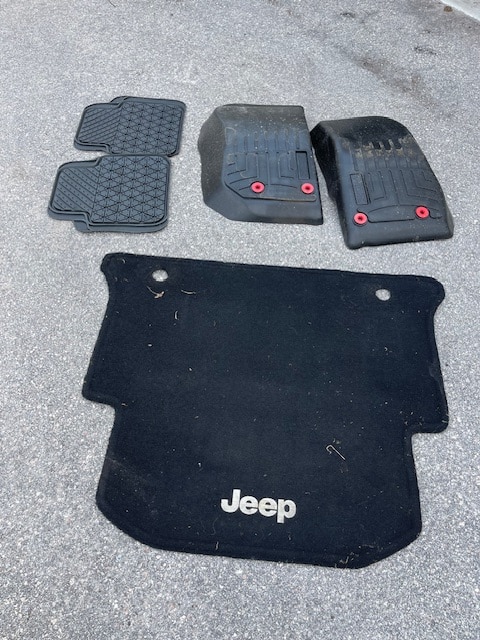 Running boards, floor mats and mudflaps