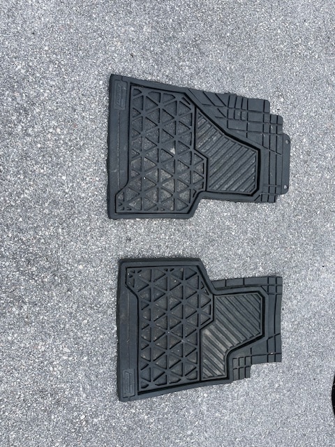 Running boards, floor mats and mudflaps