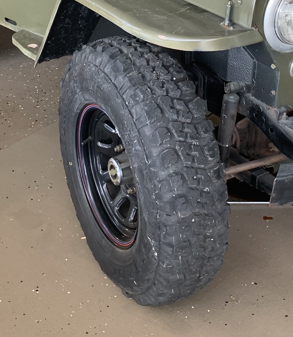 Set of four 16” wheels (5 x 5.5 pattern) and 32” tires