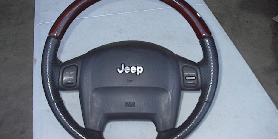 02-04 Jeep Grand Cherokee Overland Wood Leather Steering Wheel YF791DVAB