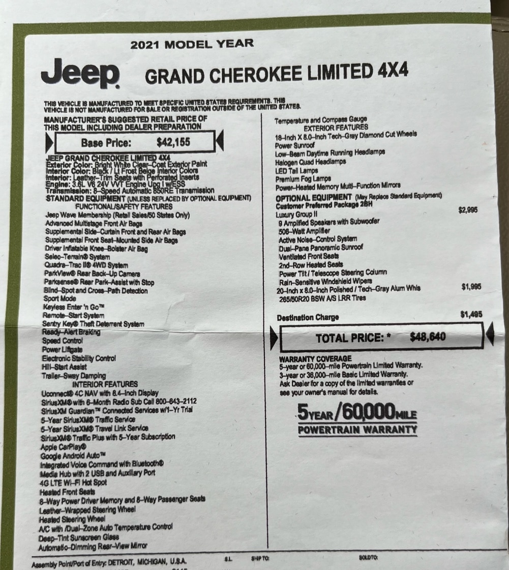 2021 Jeep Grand Cherokee Limited 4×4