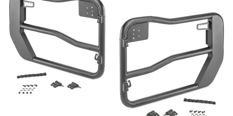 Rugged Ridge Front Fortis Tube Doors for 18-21 Jeep Wrangler JL & Gladiator JT