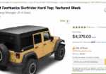 Patriot Fastbacks Surfrider Hard Top; Textured Black (07-18 Jeep Wrangler JK 4-D
