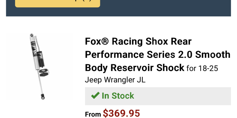 Fox racing rear shocks