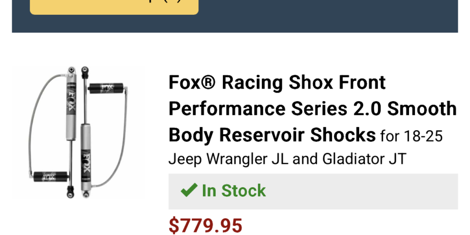 Fox racing front shocks