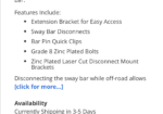 Front sway bar quick disconnect