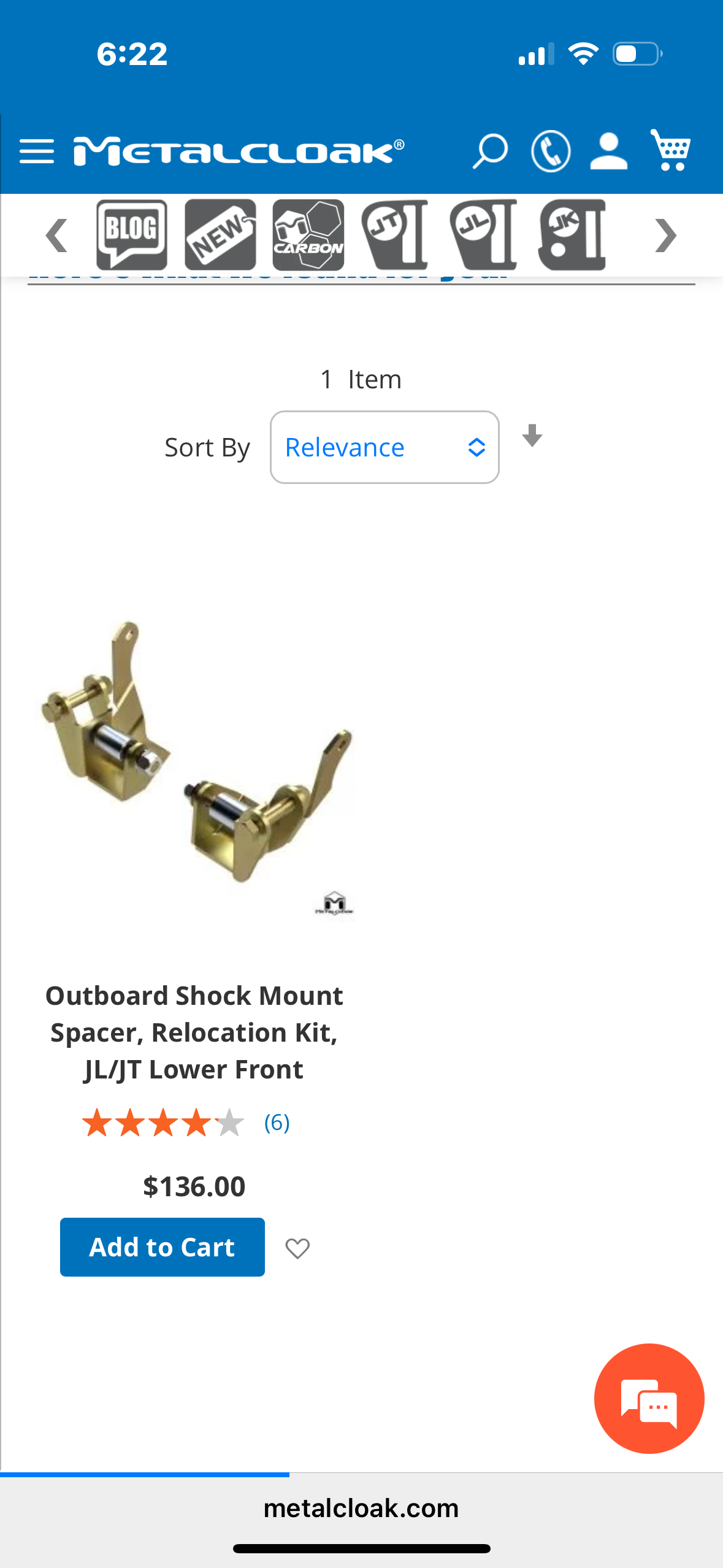 Outboard shock mount spacer relocation kit