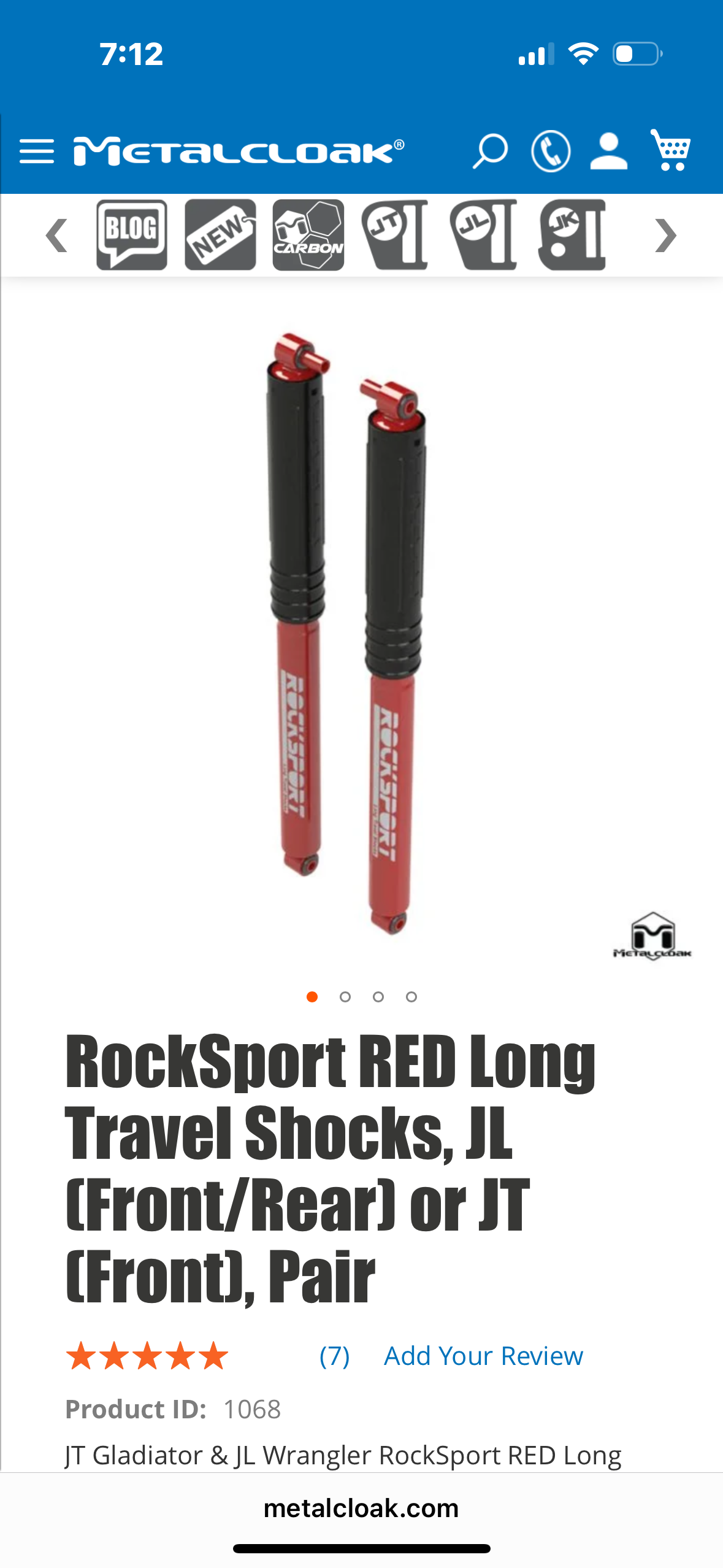 Rock sport red long travel shocks