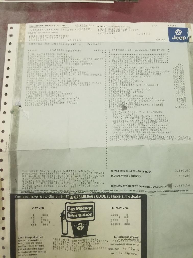 1988 Jeep Comanche