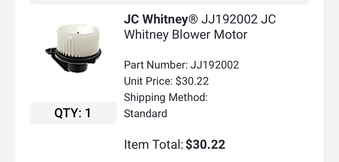 NIB Gr Cherokee blower motor NIB