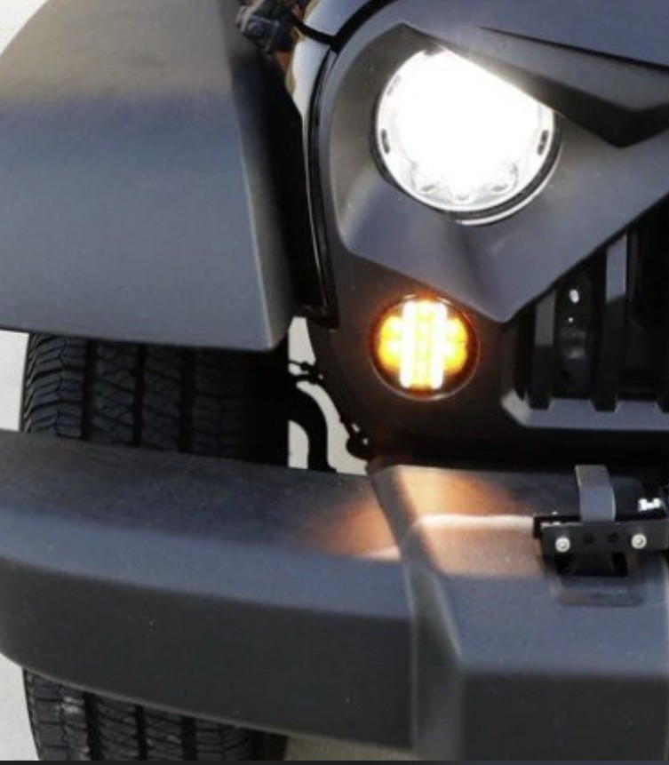 Clear Lens LED DRL/Turn Signal w/ LED Sidemarker Combo Kit For Jeep Wrangler JK