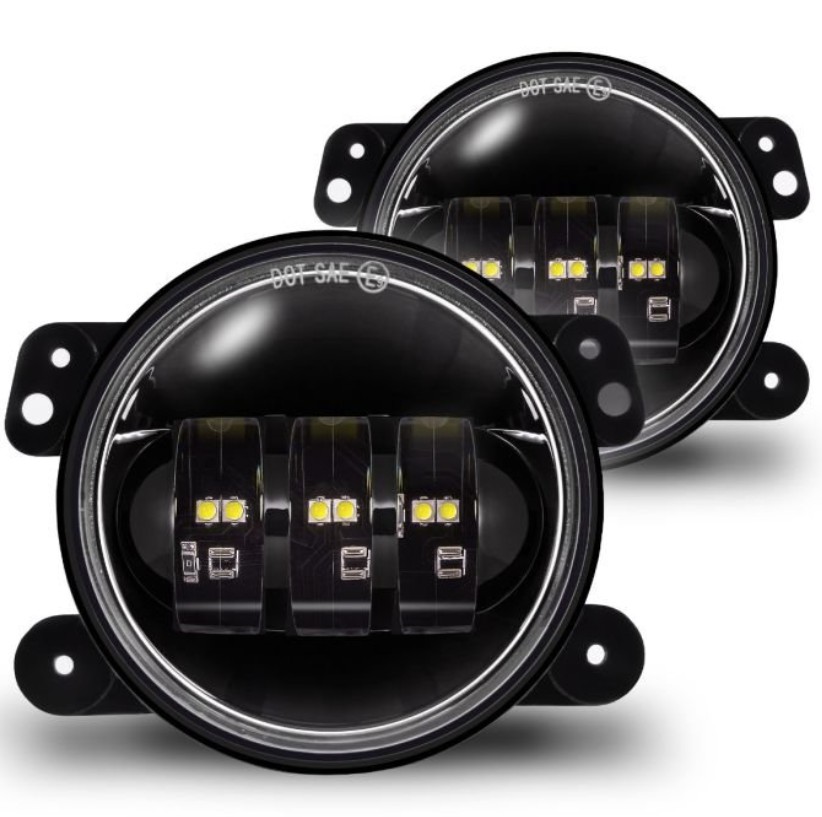 LED Fog Lights for 07+ Jeep Wrangler JK/JL Gladiator JT Rubicon Sahara Plastic B