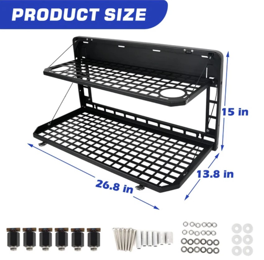 Aluminum Rear Tailgate Table for Jeep Wrangler JL JK JKU JLU