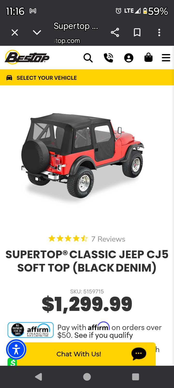 Bestop supertop classic soft top.