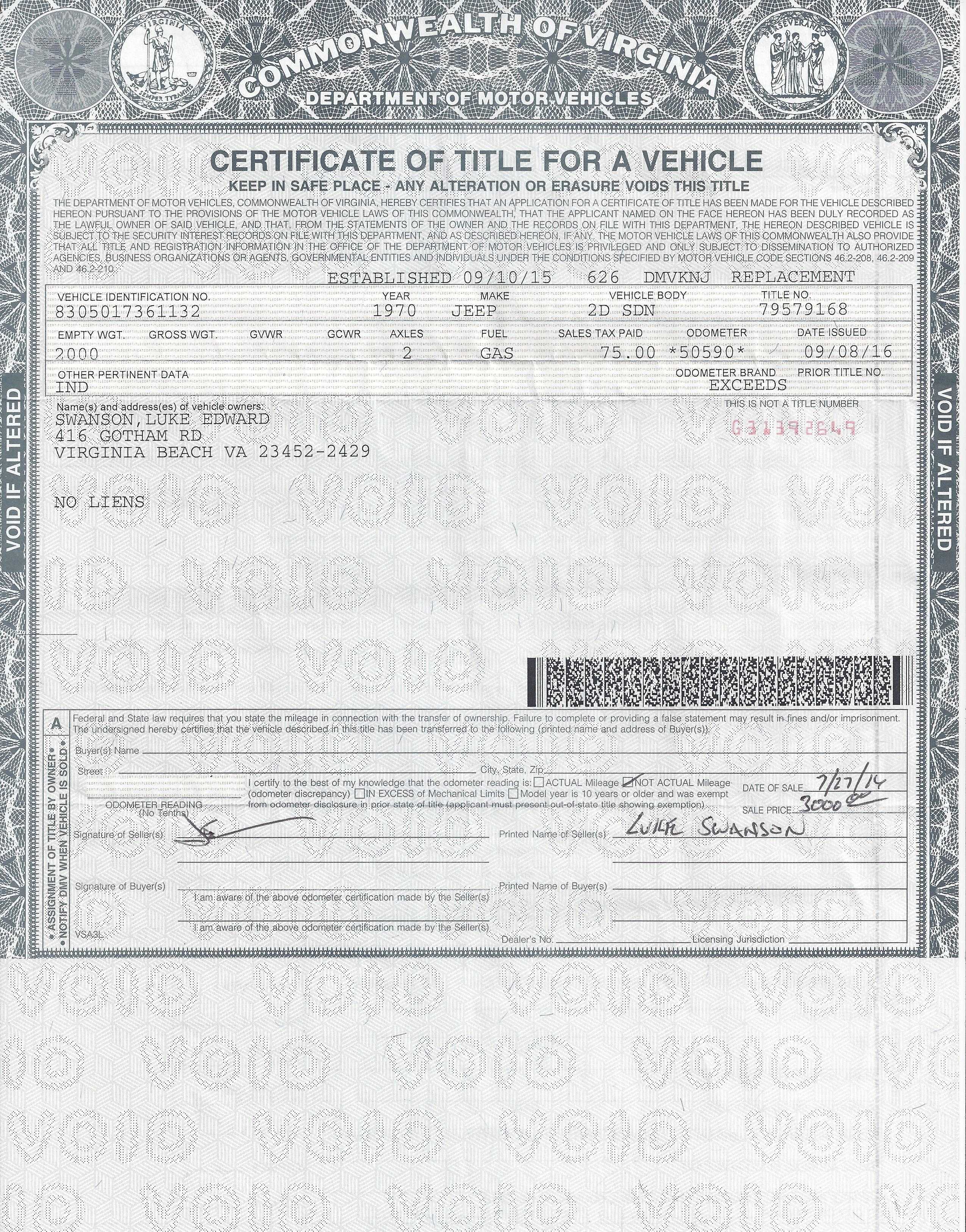 1969 CJ5 Projects or Parts with Title (VIN 8305017 361132)