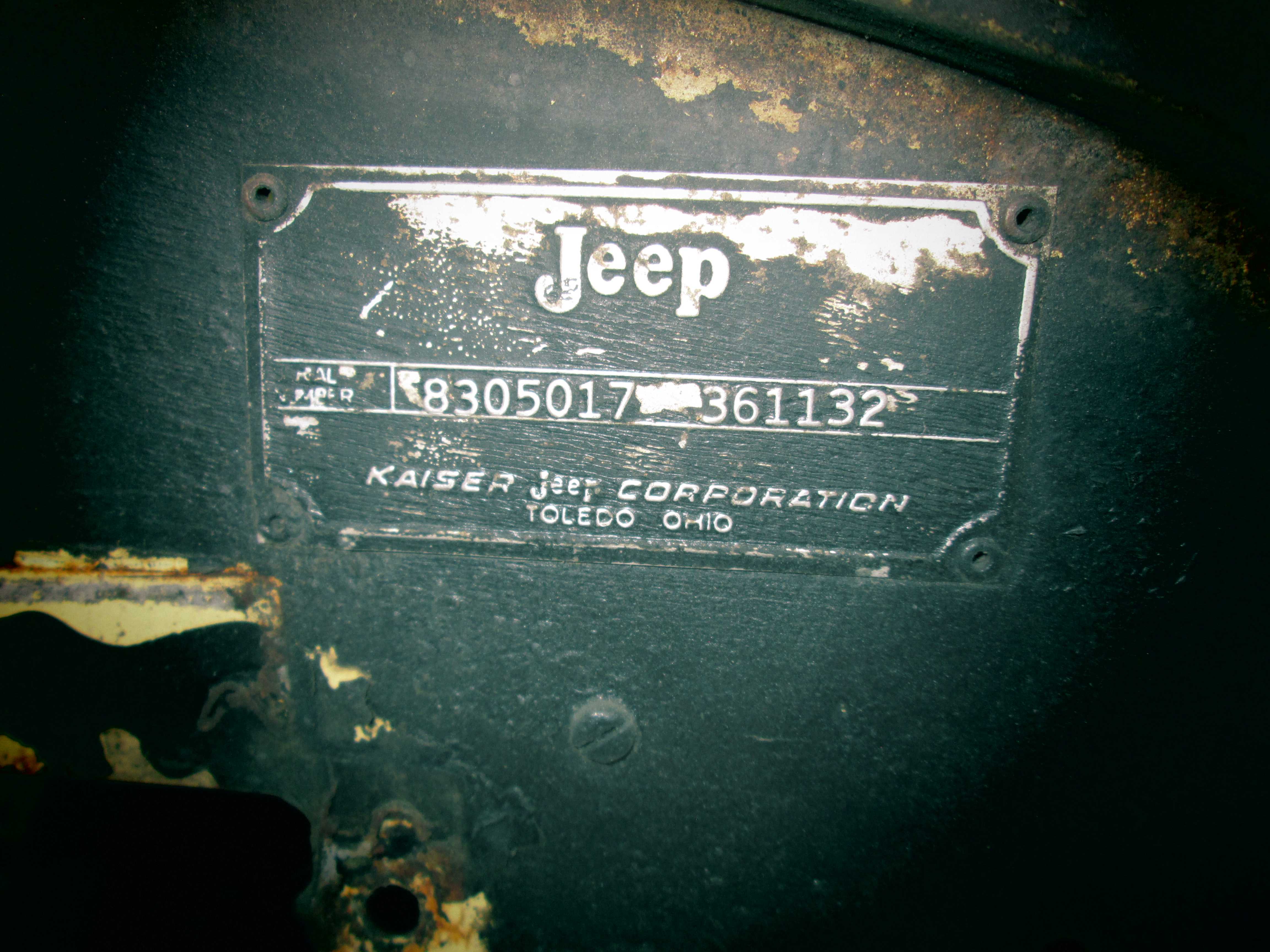 1969 CJ5 Projects or Parts with Title (VIN 8305017 361132)